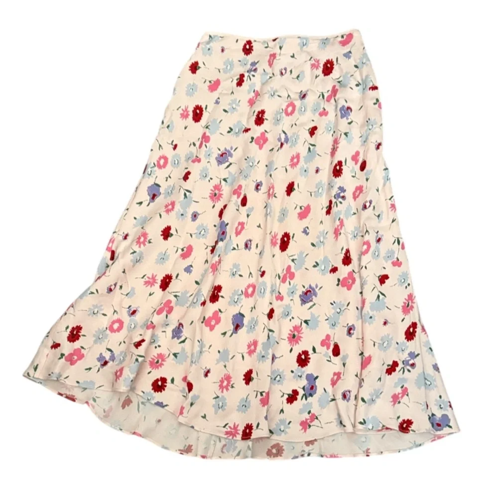 Samsøe Samsøe Alsop Pink Floral Skirt Sz M - Picture 2 of 7
